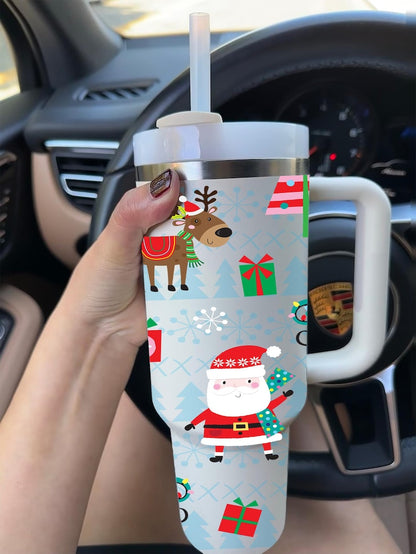 Christmas Cute Santa Claus 40oz Tumbler, Retro Santa Christmas Tumbler